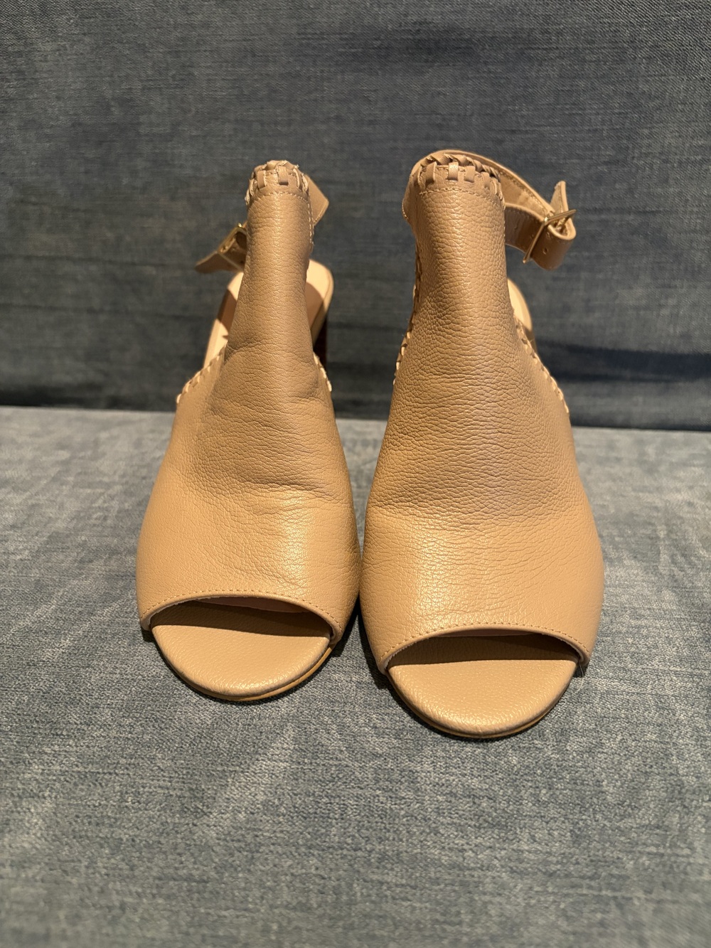 kate spade Tan Leather Open-Toe Ankle Strap Sandals